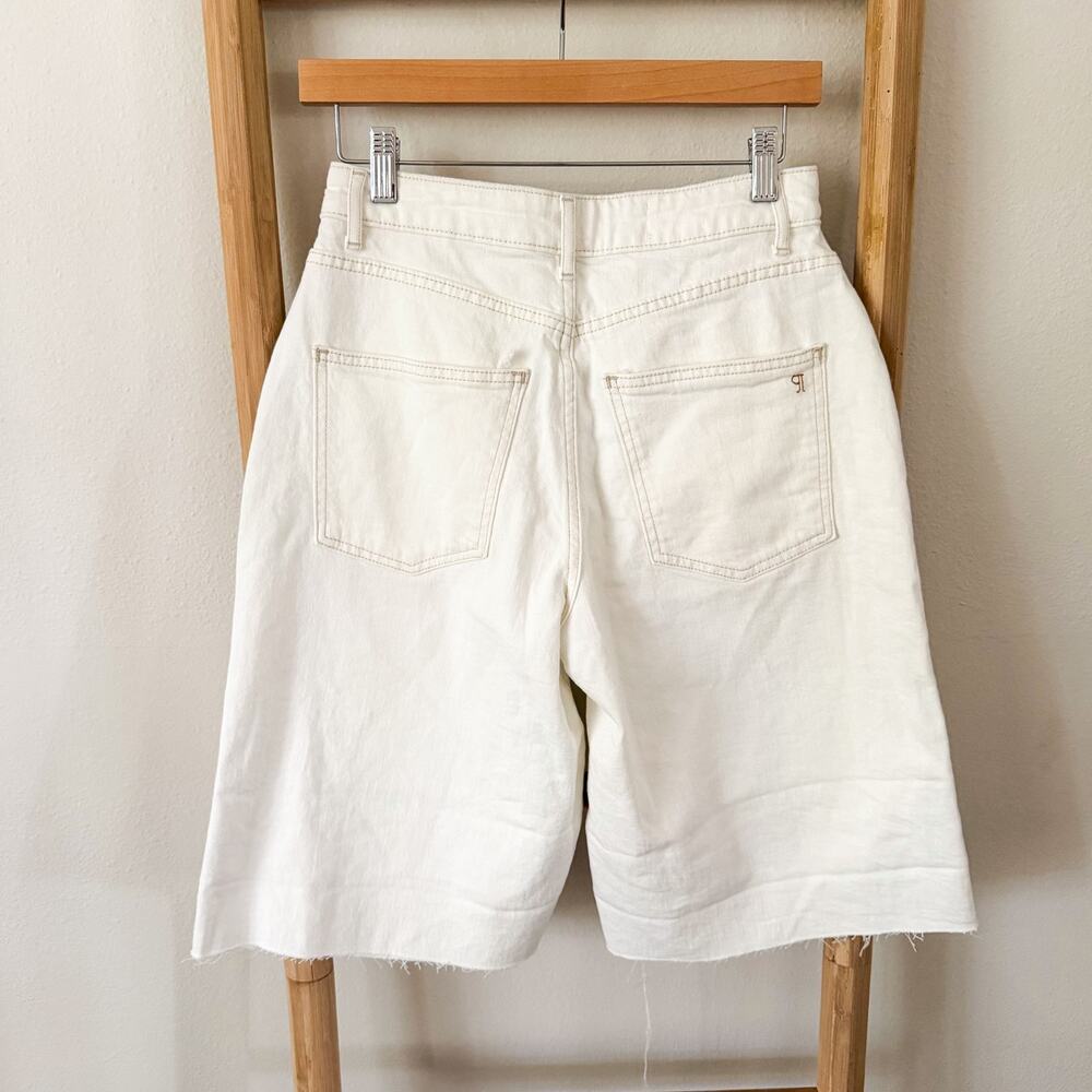 Anthropologie Pilcro Austyn High Rise Cuffed Bermuda Jean Shorts White Size 25 - Picture 8 of 10